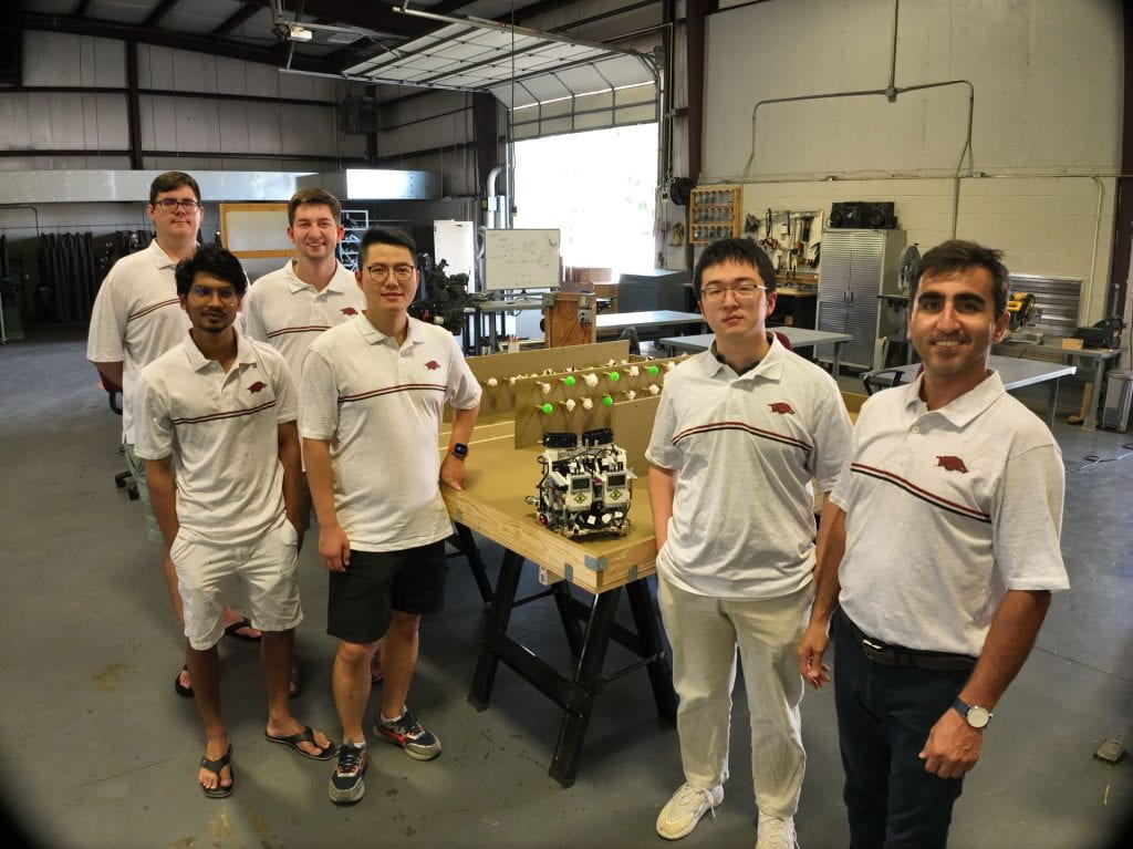 Team working on robots